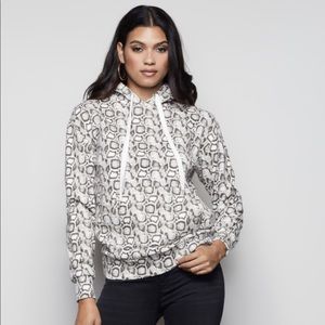 Good American Printed Oversized Hoodie Snakeskin